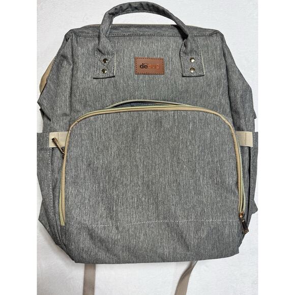 DEBUG Convertible Diaper Bag With Portable Changing Station In Heather Gray NWOT - Picture 2 of 5